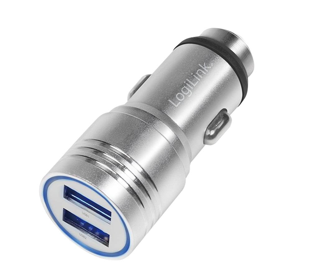 caricatore da auto in alluminio 2x usb 10 5w rompivetro di emergenza