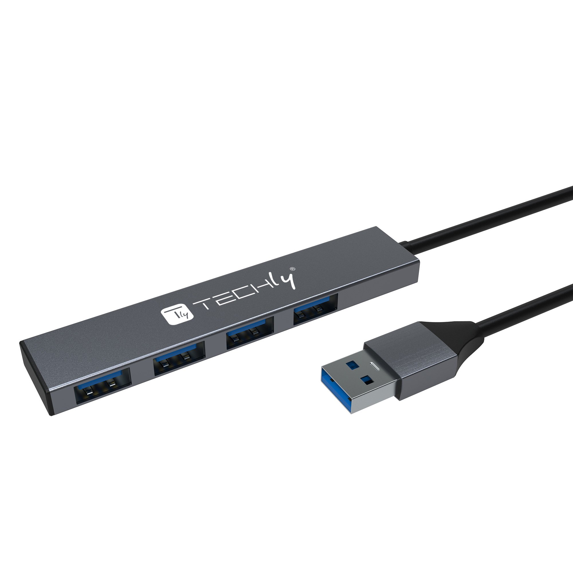 hub usba 3 2 a 4 porte usba 5gbps slim in metallo