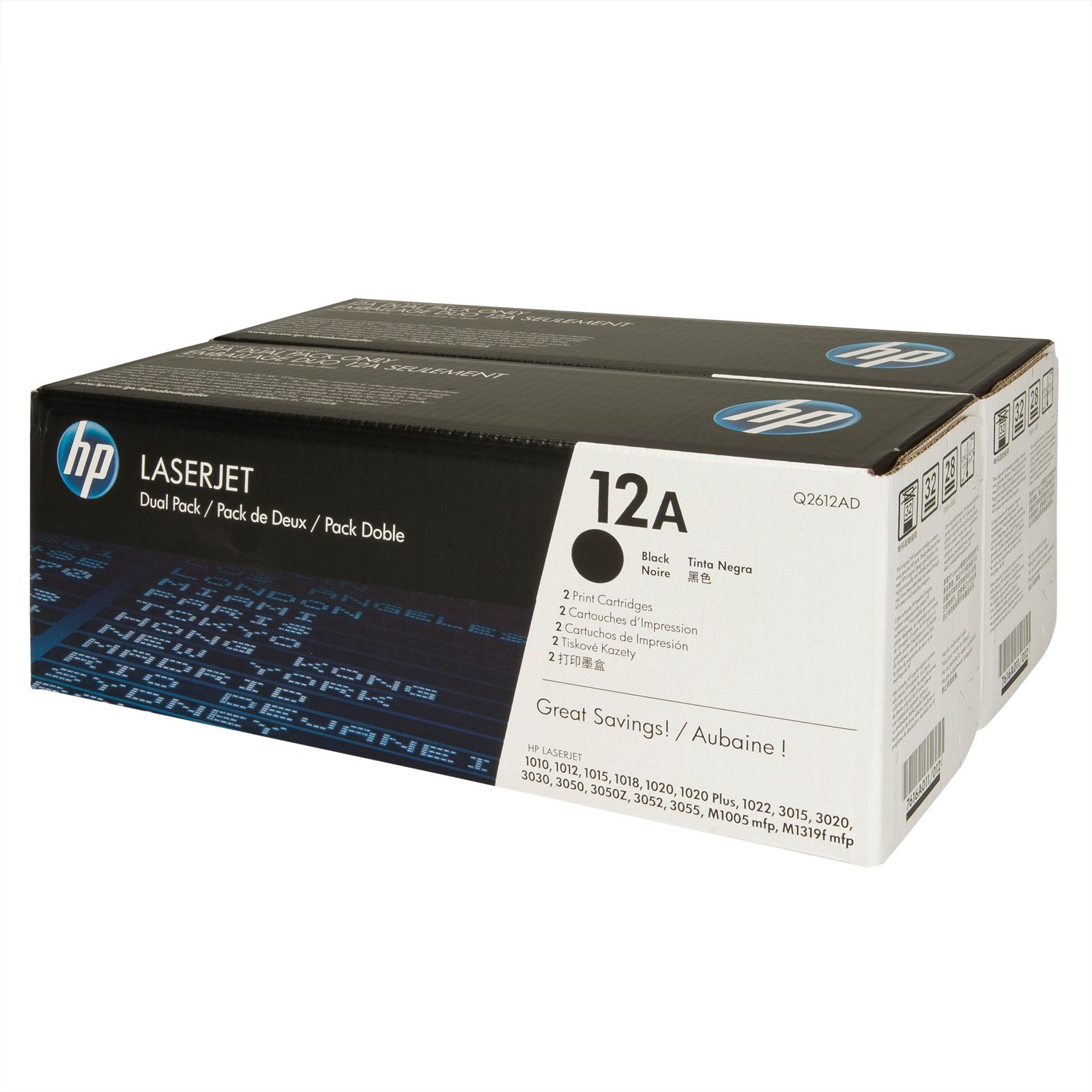 HP - 12AD CARTUCCIA DI STAMPA PER LASERJET 1010/1012/1015/1018 (2 x 2.000PG) 2PZ - Q2612AD