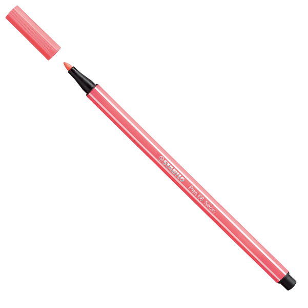 Pennarello Pen 68 - rosso neon 040 - Stabilo (Confezione 10 pz)