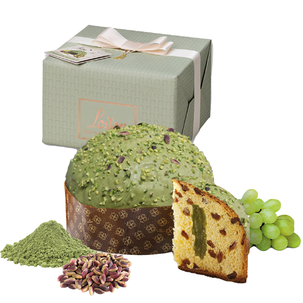 Panettone Pistaccho Matcha - Linea Top Genesi - pistacchio/tE  verde - 600 gr - Loison (Confezione 6 pz)